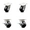 Service Caster 4 Inch Kingpinless Glass Filled Nylon Wheel Swivel Caster Set with 2 Brakes SCC SCC-KP30S420-GFNR-2-SLB-2 - alternate 1
